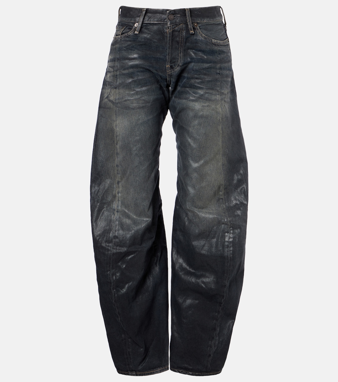 

Джинсы с потертостями и широкими штанинами 2006F Acne Studios, черный