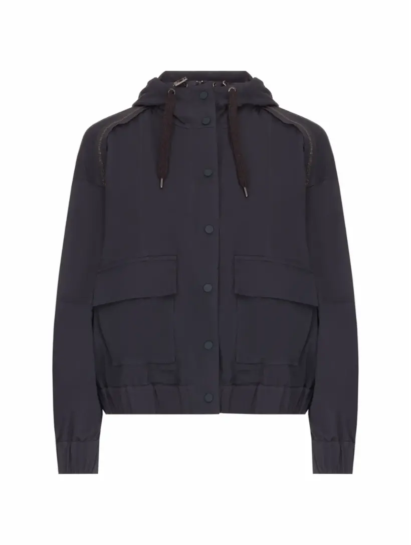 

Хлопковая куртка с цепью мониль Brunello Cucinelli, тёмно-синий