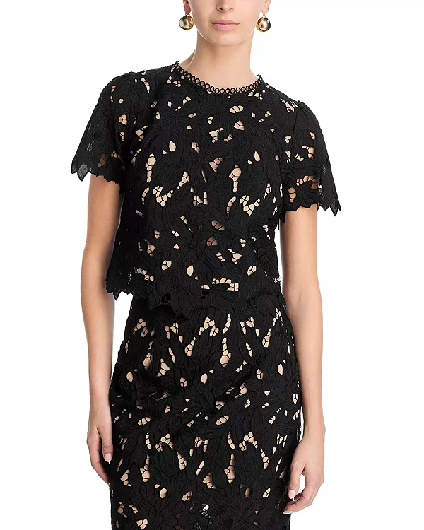 

Топ с большим кружевом - эксклюзив Aqua, черный