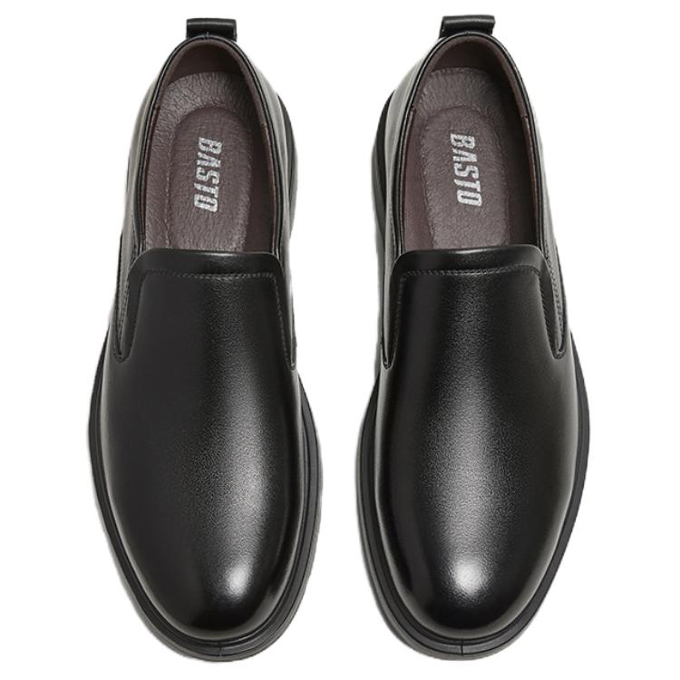 Повседневные кожаные туфли мужские Low top BASTO, черный — фото 4