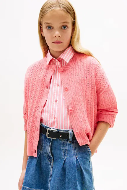 Кардиган детский вязаный Tommy Hilfiger, розовый