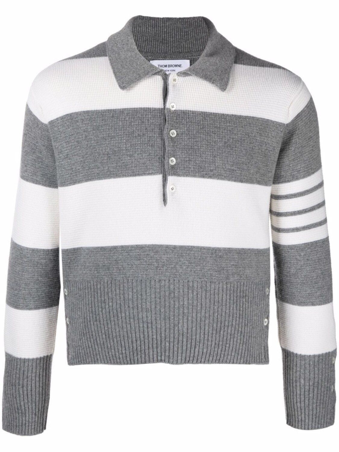 

Thom Browne кашемировый свитер Rugby Stripe Polo, серый