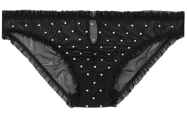Victoria's Secret Женские трусы 1 шт черные в горошек