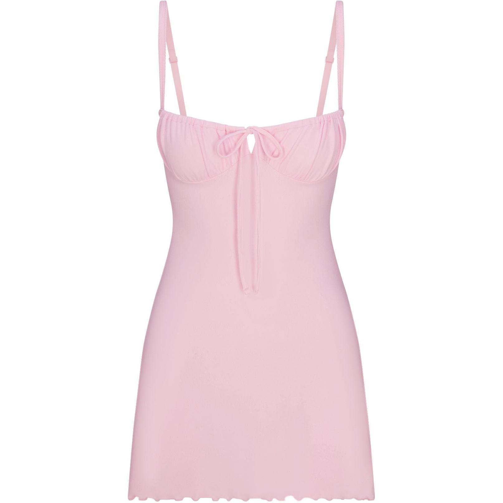 

Мини-платье-комбинация Valentine's Day Collection SS25 LOGO POINTELLE Skims, розовый