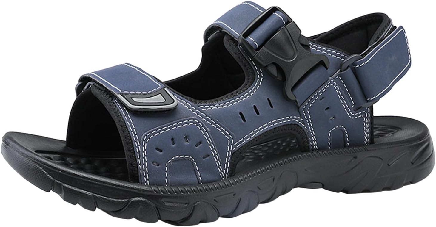 

Мужские ортопедические спортивные сандалии с мягкой прокладкой, удобные для ходьбы, поддержкой свода стопы, широкой колодкой, летние ортопедические спортивные шлепанцы Generic, синий
