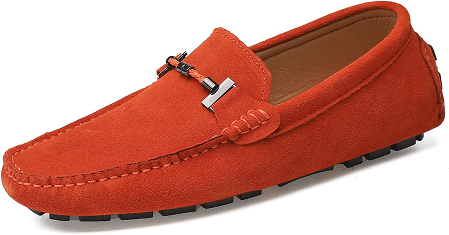 

Мужские мокасины WUIWUIYU, лоферы, обувь, слипоны, лодочные туфли, оранжевый