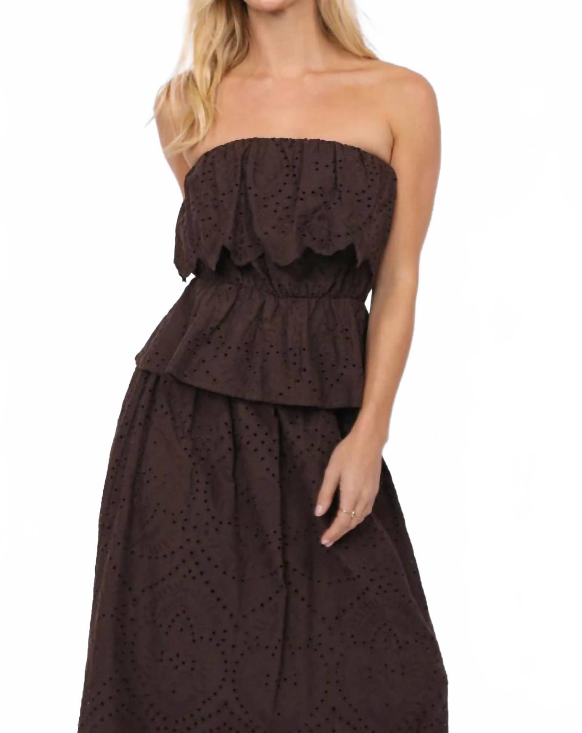 

Sadie & Sage Топ с баской Double Vision, темно-коричневый