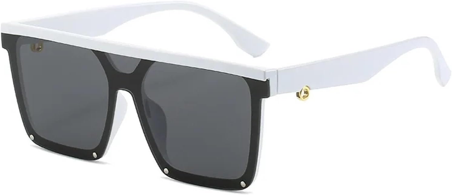 

Солнцезащитные очки с защитой от УФ-излучения UV400 | Крупные панк-очки с черными заклепками | Для женщин и мужчин, для занятий спортом на открытом воздухе и вождения DSVIGF, White-black