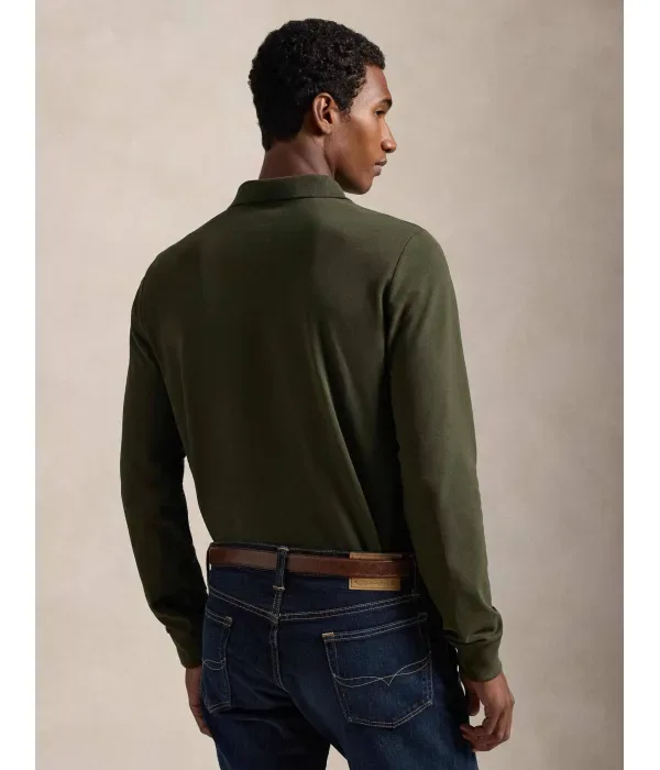 Полюс custom slim fit Polo Ralph Lauren, оливково-зеленый — фото 3