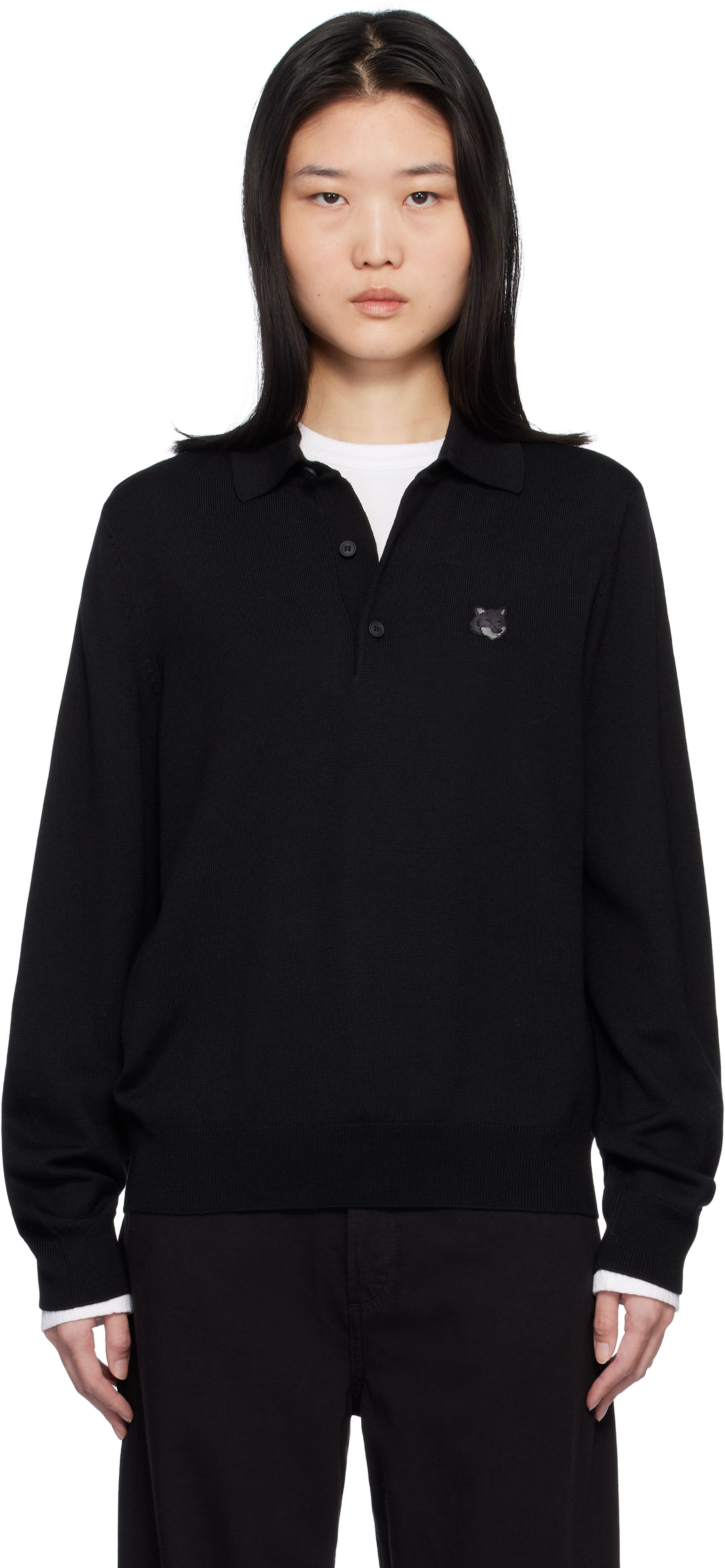 

Поло с длинным рукавом Bold Fox Head Maison Kitsune