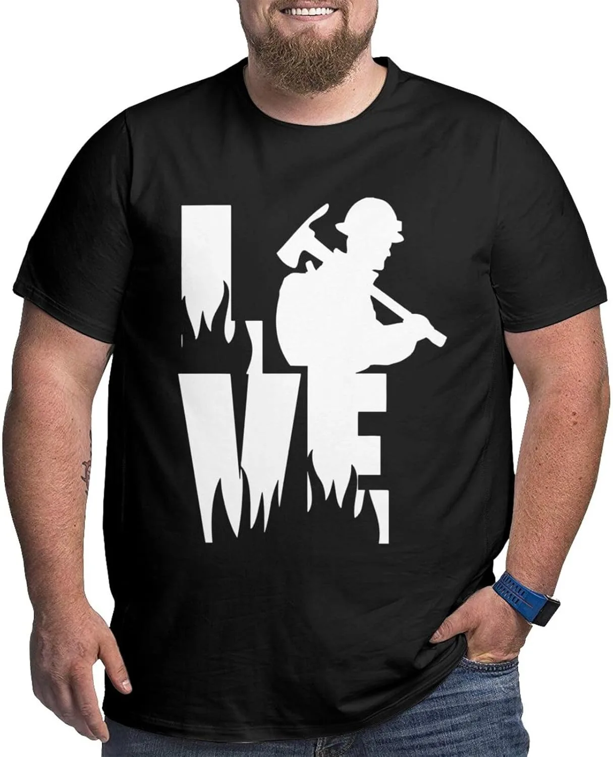 

Футболка Love Wildland Fire Fighter мужская, летняя, с коротким рукавом, Large