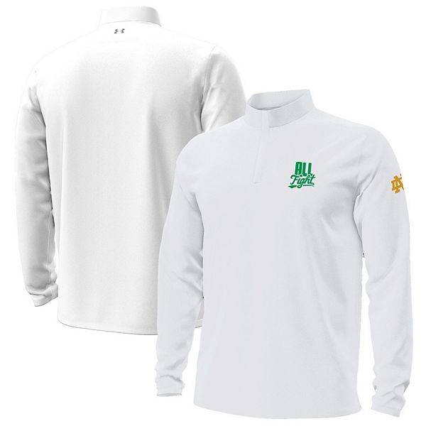 

Мужской белый свитшот Notre Dame Fighting Irish All Fight Motion с молнией на четверть Under Armour