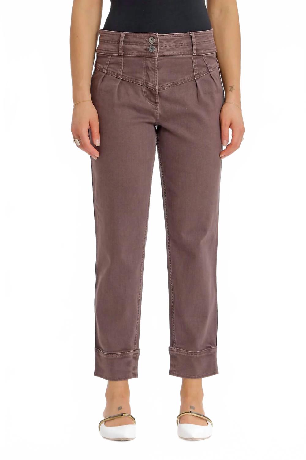 

SOMETHING NAVY Джинсы с кокеткой спереди, коричневые