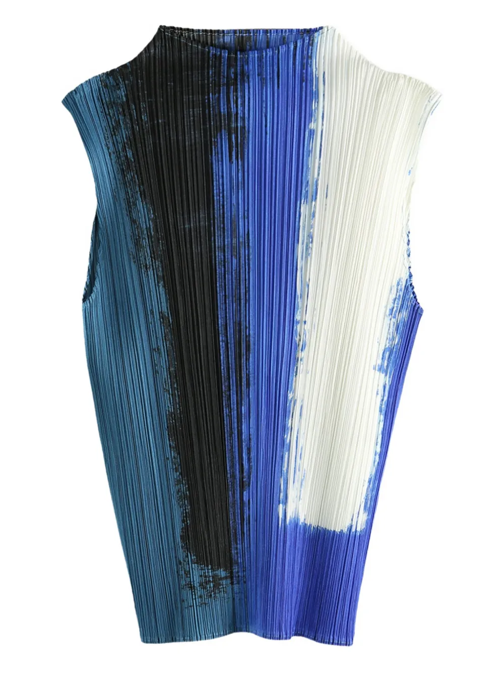 

Плиссированный топ с эффектом краски Pleats Please Issey Miyake, синий