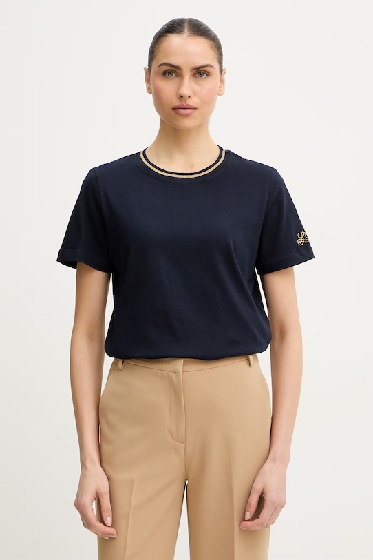 

Хлопковая футболка «балеарская Luisa Spagnoli, темно-синий