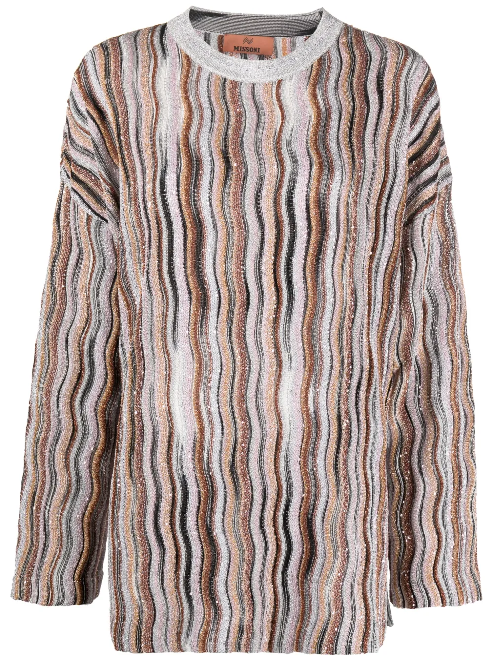 

Джемпер с приспущенными плечами и люрексом Missoni, серый