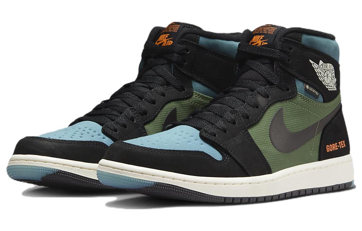 Кроссовки Jordan Air Jordan 1 Vintage Basketball Men, черный/зеленый/синий — фото 3