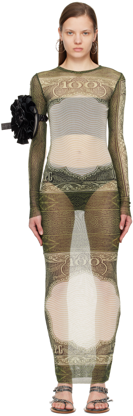 

Платье axi «The Cartouche» в зелено-белых тонах Jean Paul Gaultier