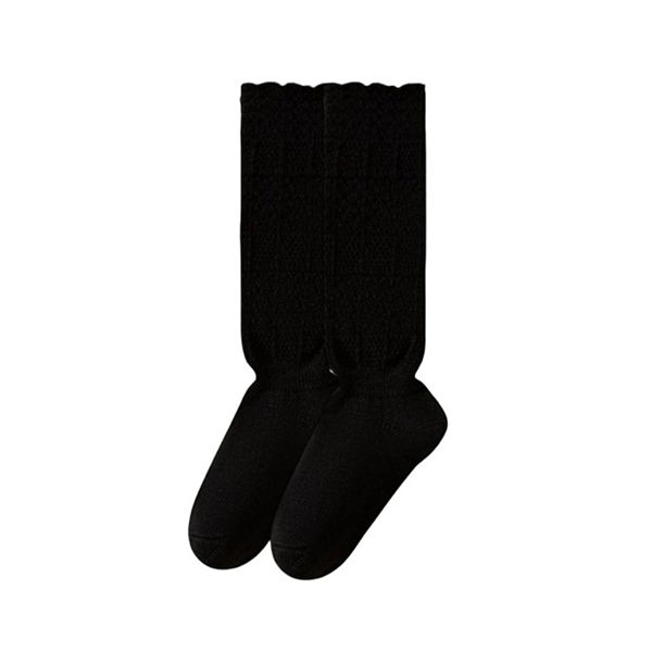 

Женские винтажные вязаные кружевные длинные носки crew, мягкие, эластичные, теплые Anna-Kaci, Black