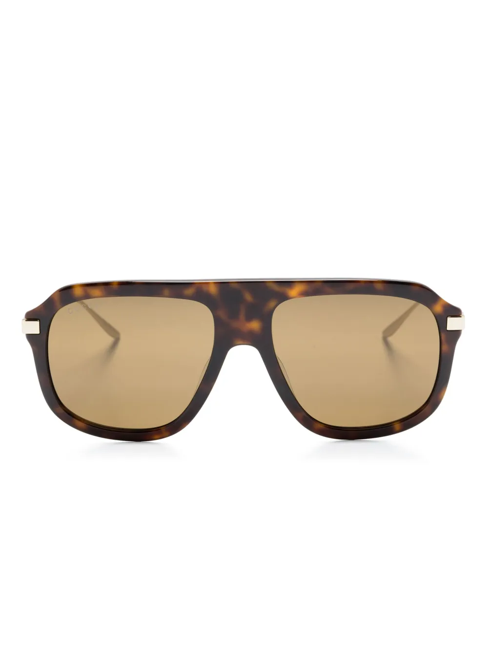 

Солнцезащитные очки-пилоты черепаховой расцветки Gucci Eyewear, коричневый