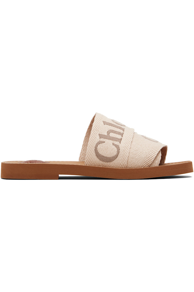 Chloé Бежево-Коричневые деревянные сандалии