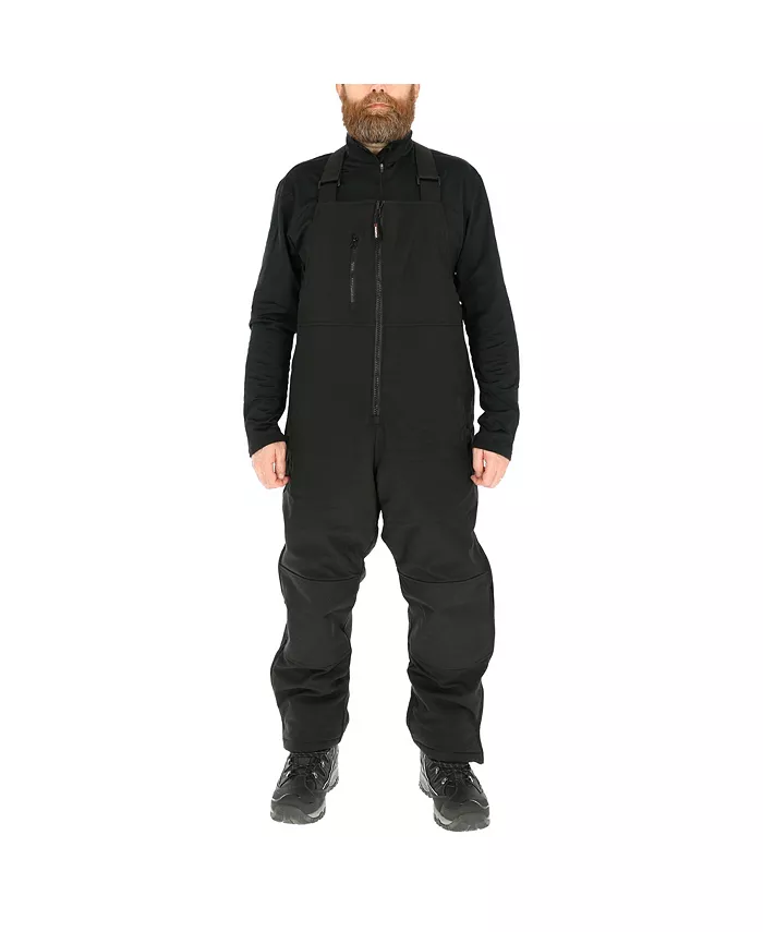 

Мужские утепленные брюки-комбинезон Softshell - водоотталкивающие, ветрозащитные, термоодежда для экстремального холода RefrigiWear, черный