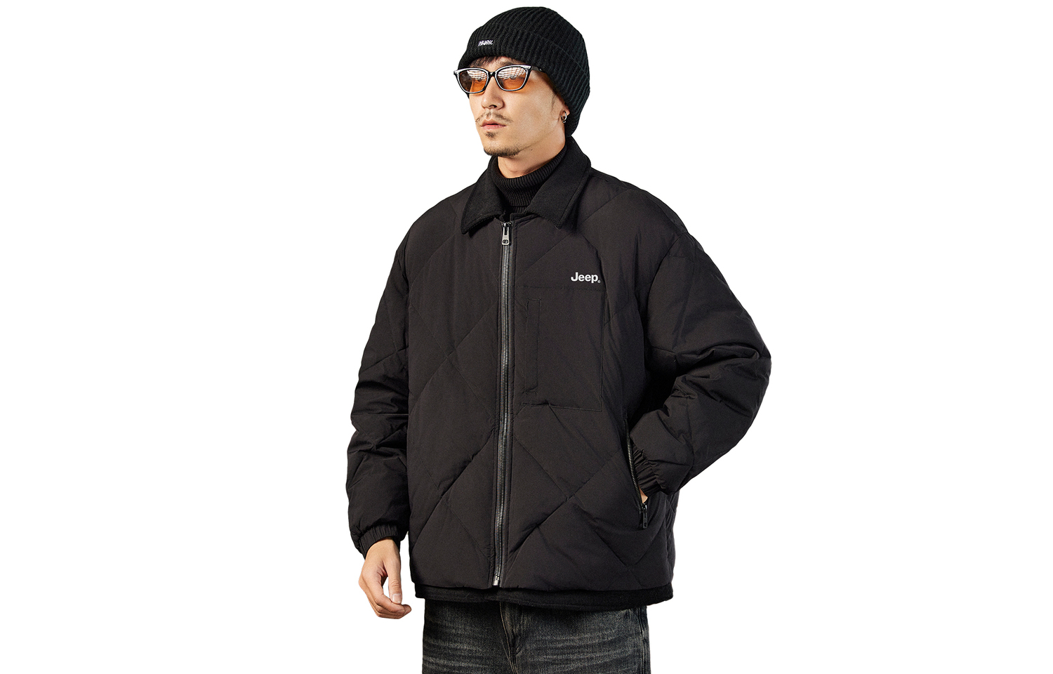 

Куртка пуховая Jeep, черная, Черный, Куртка пуховая Jeep, черная