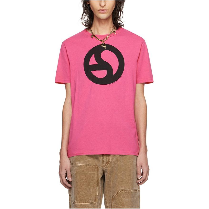 

Футболка с принтом логотипа Acne Studios, розовая