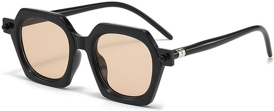 

Солнцезащитные очки в винтажной оправе большого размера для женщин и мужчин, ретро-очки с многоугольными линзами для мужчин и женщин, прямоугольные солнцезащитные очки MTZJH, 5