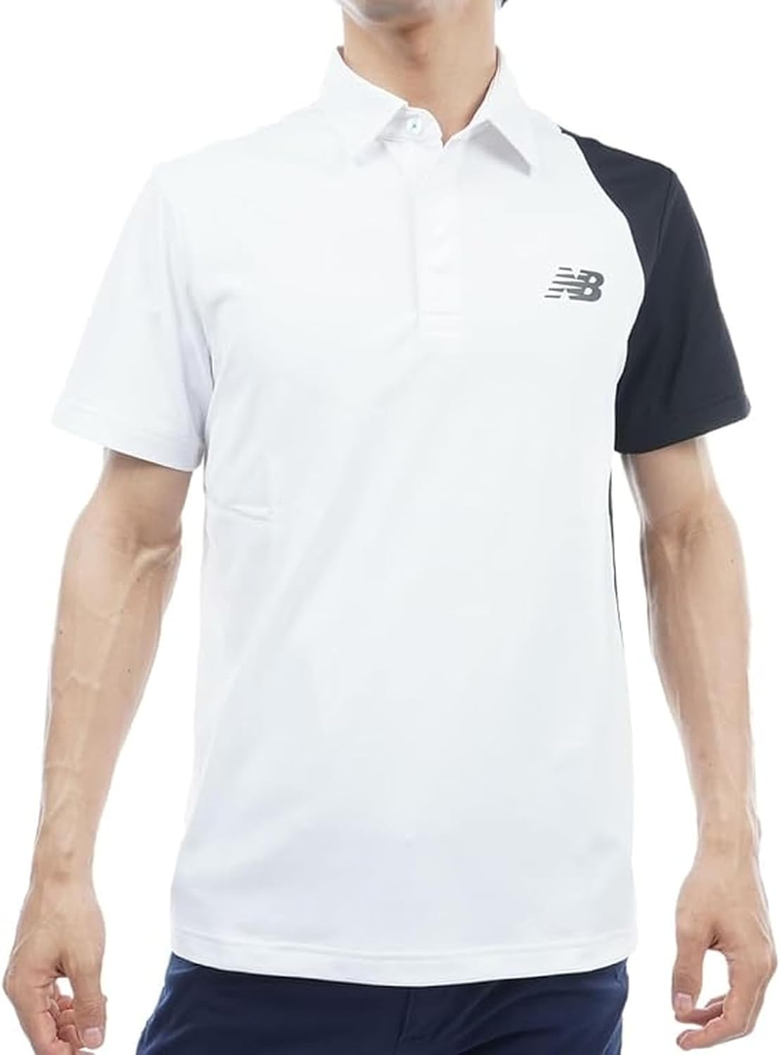 

Мужская поло-рубашка для гольфа New Balance 012-3268001 с коротким рукавом (эластичная ткань, FIELDSENSOR: впитывает пот, быстро сохнет), белый