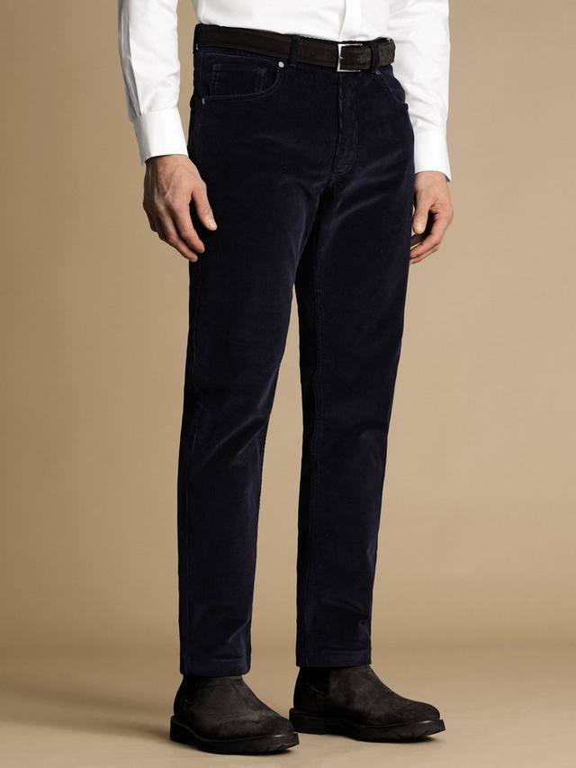 

Облегающие вельветовые брюки Charles Tyrwhitt, цвет French Navy