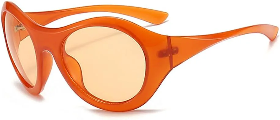 

Большие овальные солнцезащитные очки для женщин, в стиле панк, для мужчин, для занятий спортом на открытом воздухе, солнцезащитные очки UV400 HVTVTLA, Orange Orange