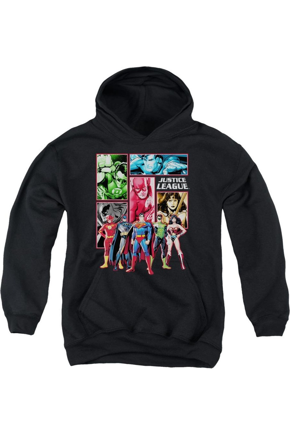 

Молодежная толстовка с капюшоном Justice League of America с принтом Justice League Gildan, черный