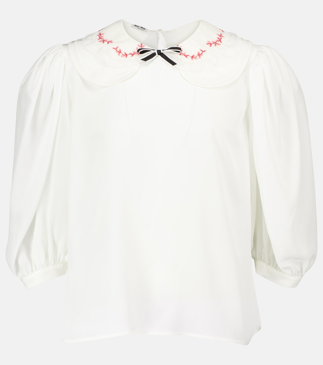 

Шелковый крепдешиновый топ Miu Miu, Talco