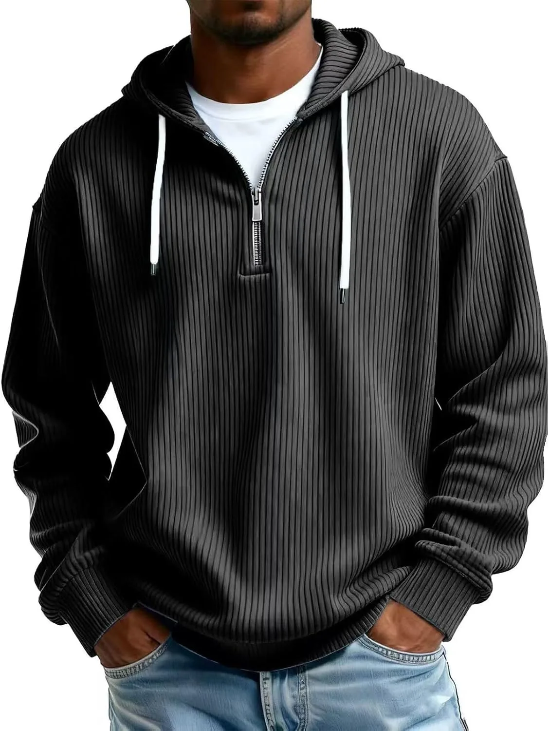 

Толстовка Quarter Zip Pullover для мужчин Plus Size