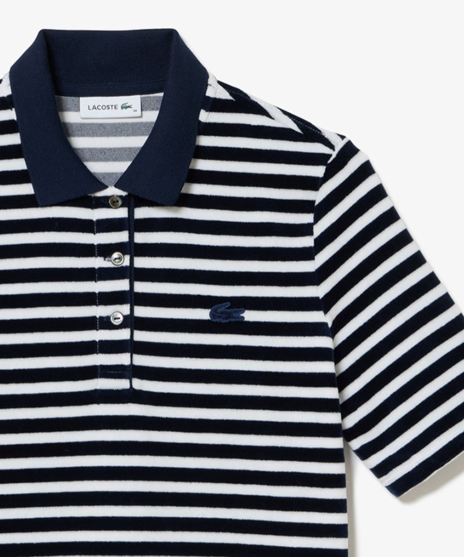 Поло Lacoste в полоску, Велюр, Navy