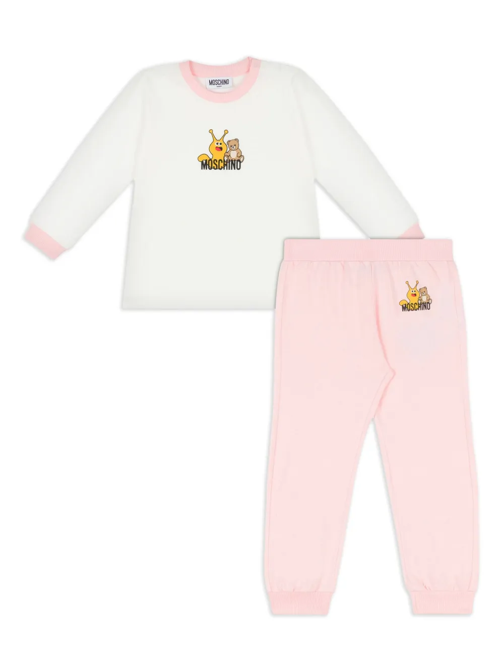 

Спортивный костюм с принтом Тедди Moschino Kids, розовый