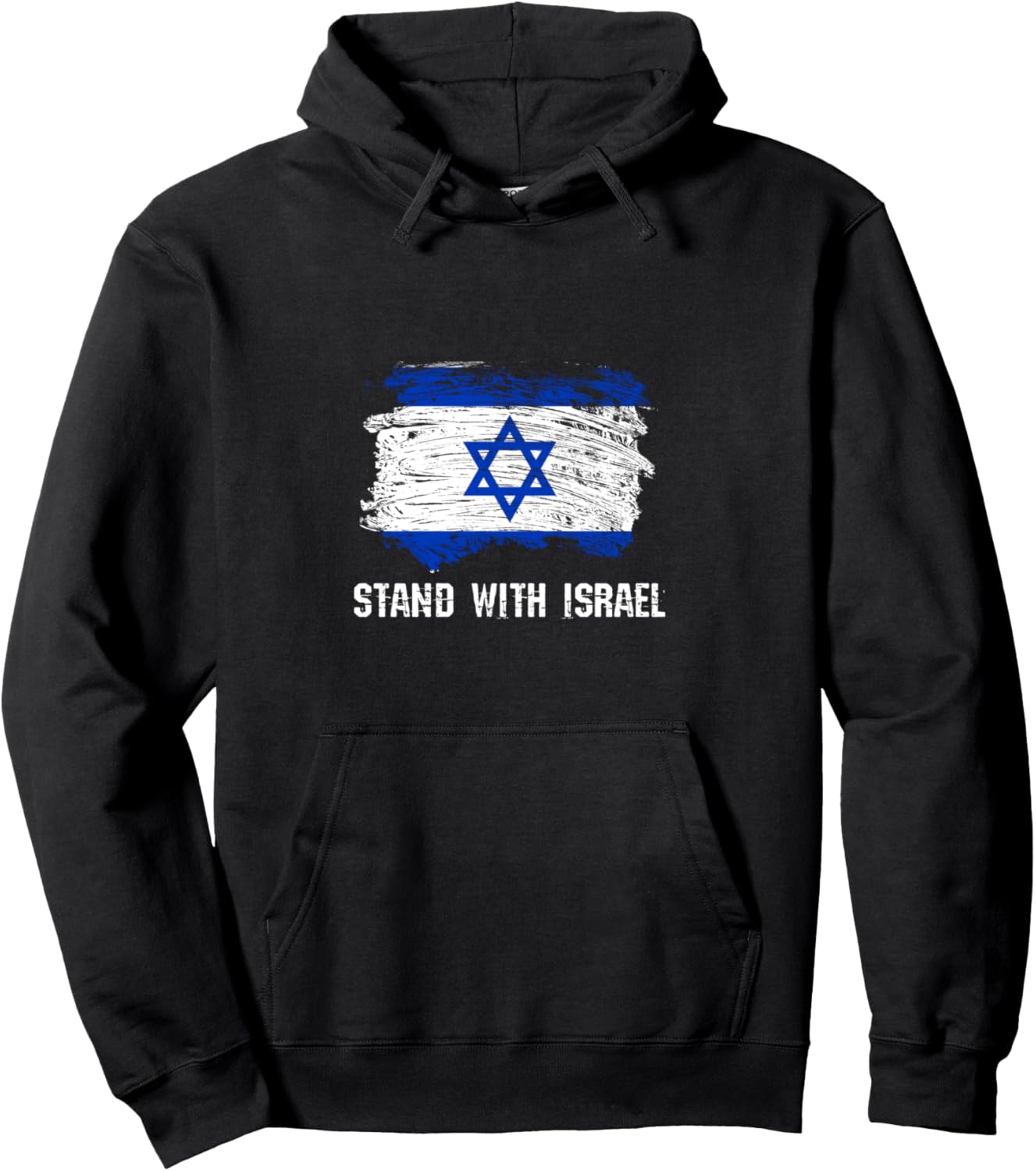 

Худи в стиле гранж с израильским флагом «Stand With Israel», черная Stand With Israel Shirts & Pro-Israel Gifts