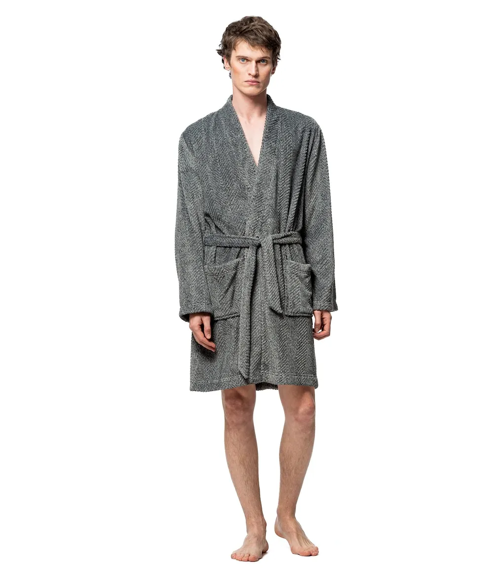 

Мужской халат с передней планкой SOY, серый