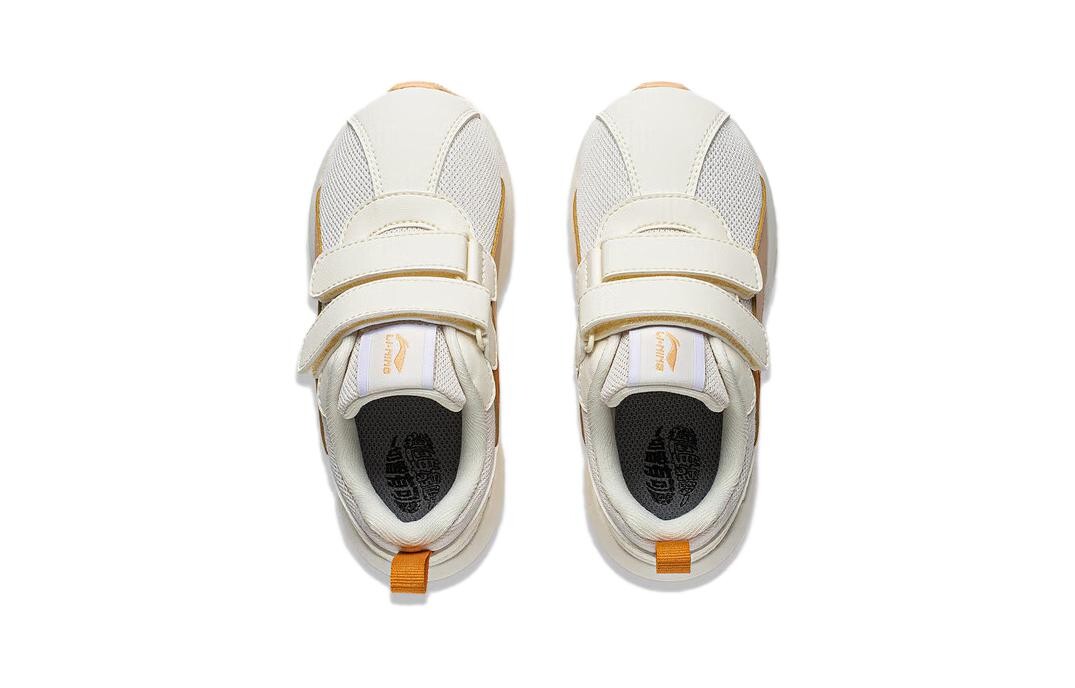 Кроссовки LINING YOUNG Sports Life Collection Kids Lifestyle Shoes PS Low-top Off-white / Light Sand Orange, белый/оранжевый — фото 4