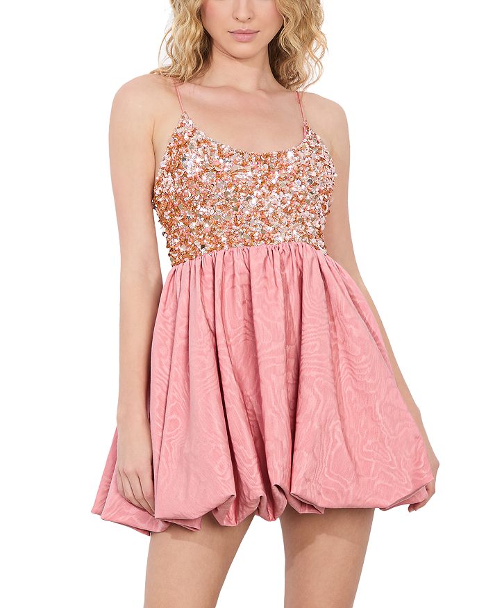 

Платье с пайетками Nessa Empire Alice and Olivia, розовый