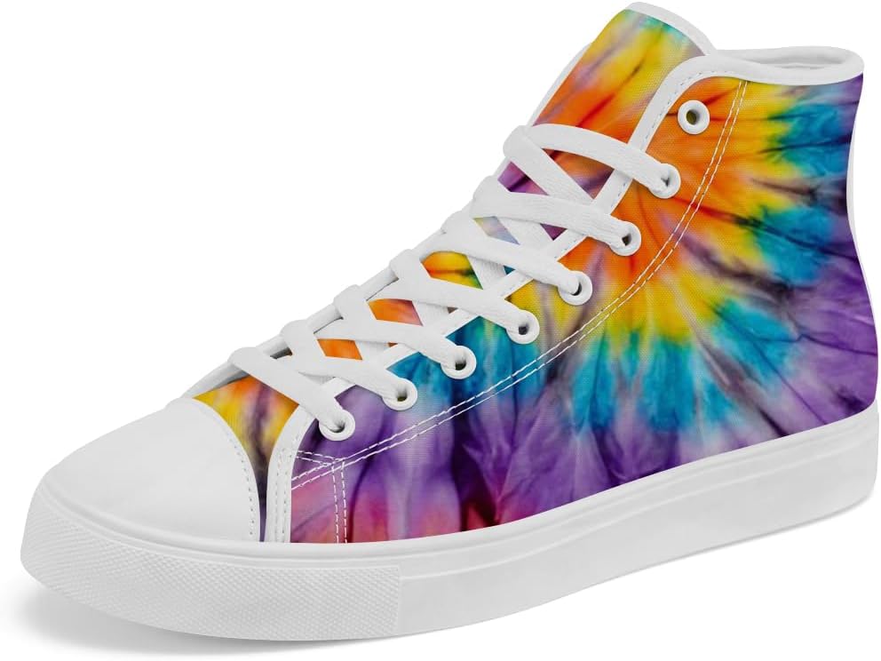 

Кеды на высокой подошве с принтом тай-дай для женщин и мужчин, повседневные шнурованные кроссовки Chebing, оранжевый