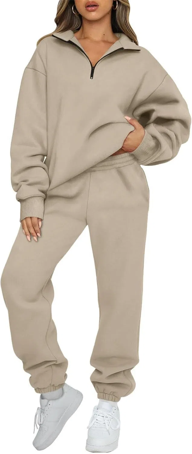 Женский спортивный костюм с молнией, Khaki