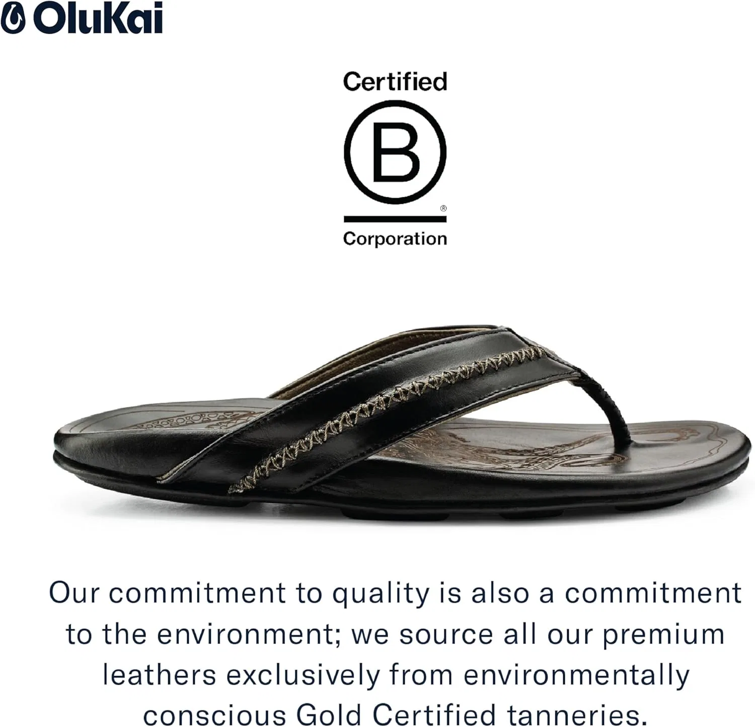 Сандалии из натуральной кожи с поддержкой стопы OLUKAI, Black/Black — фото 3