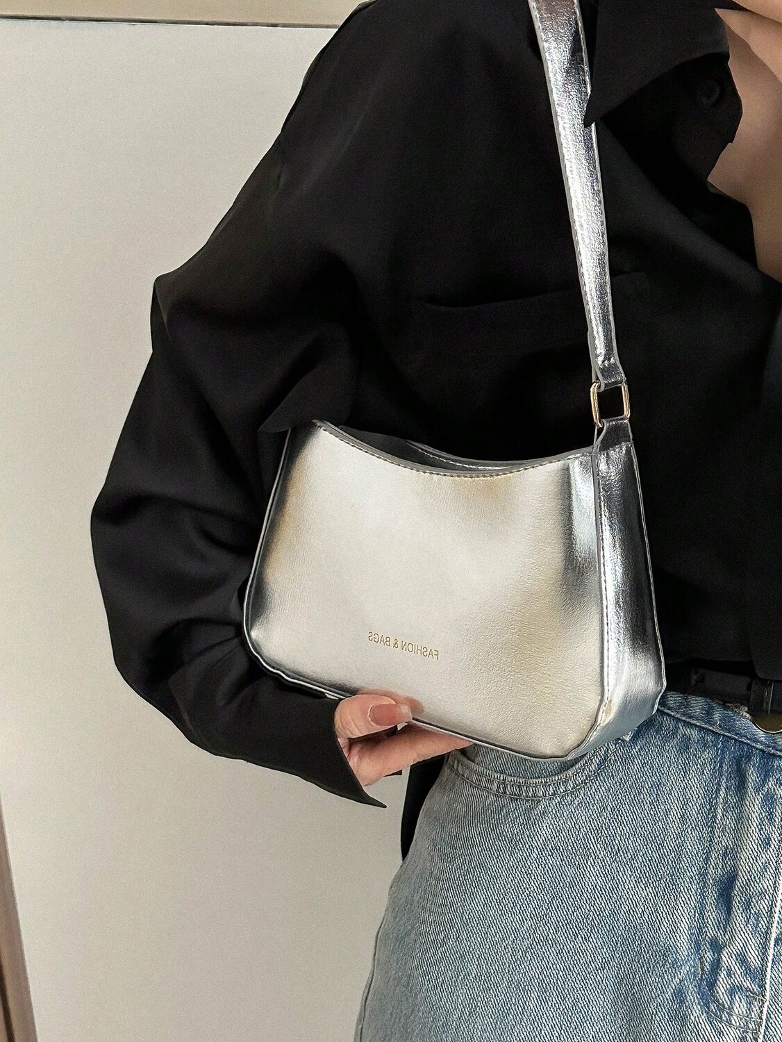 

Сумка маленькая Hobo Bag Metallic Funky, серебряный