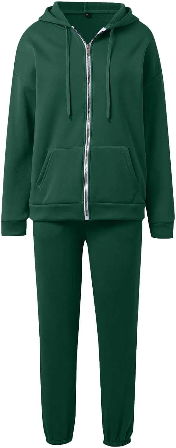 Спортивный костюм из двух предметов с капюшоном и высокой талией, Dark Green — фото 4