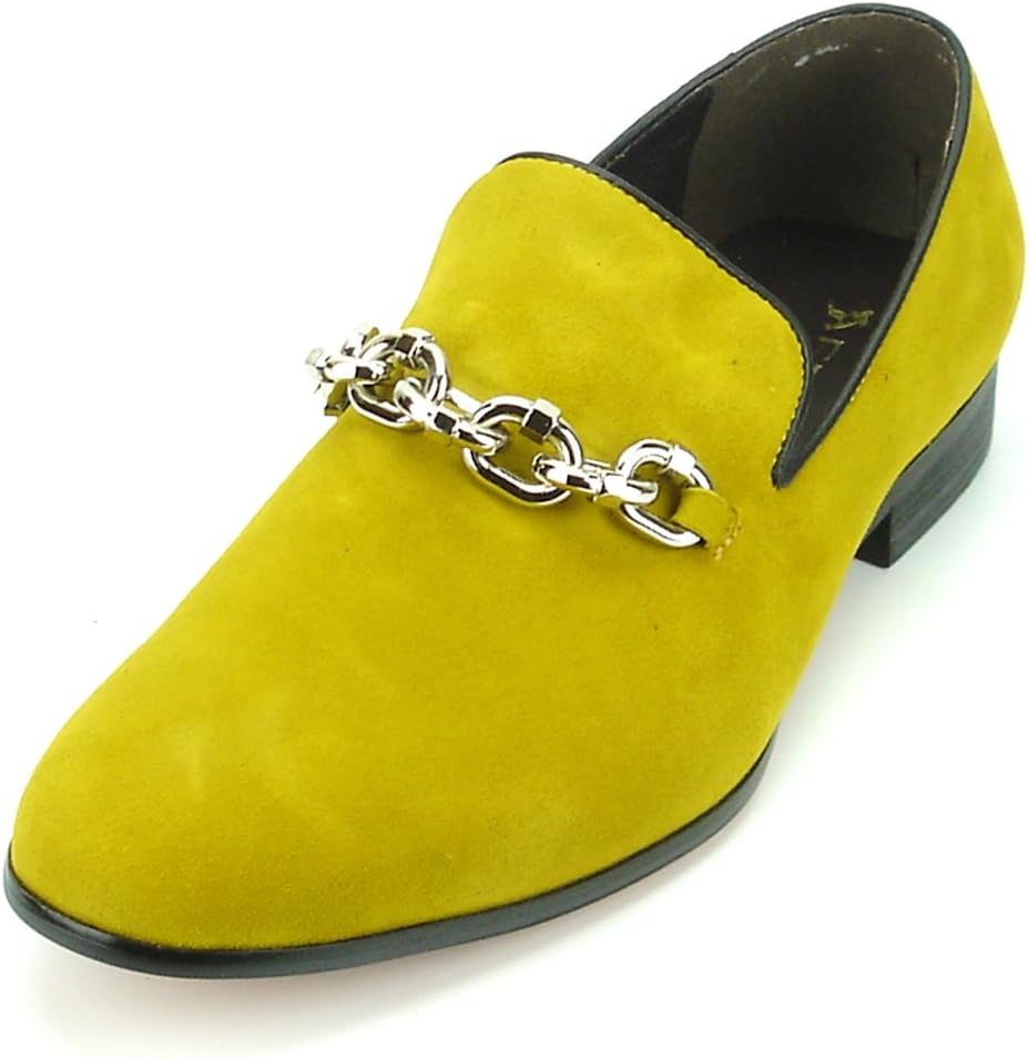 

Мужские замшевые лоферы без шнурков FI-7191 с цепочкой Fiesso By Aurelio Garcia, Mustard