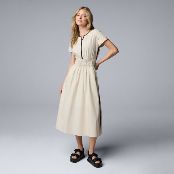

Женское контрастное платье миди Simply Vera Vera Wang, цвет silver lining