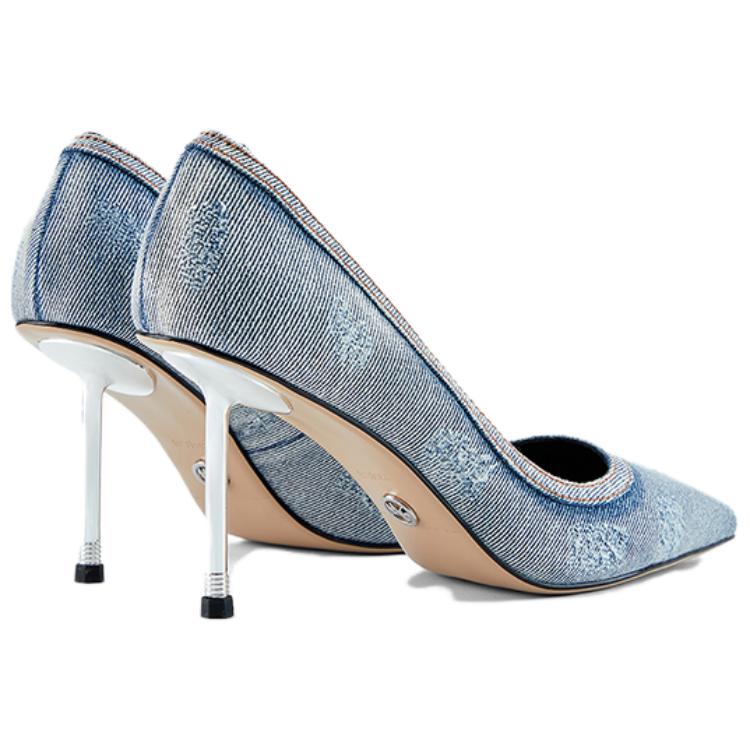 Туфли-лодочки на тонком каблуке 9,5 см NINE WEST, светло-голубой — фото 4