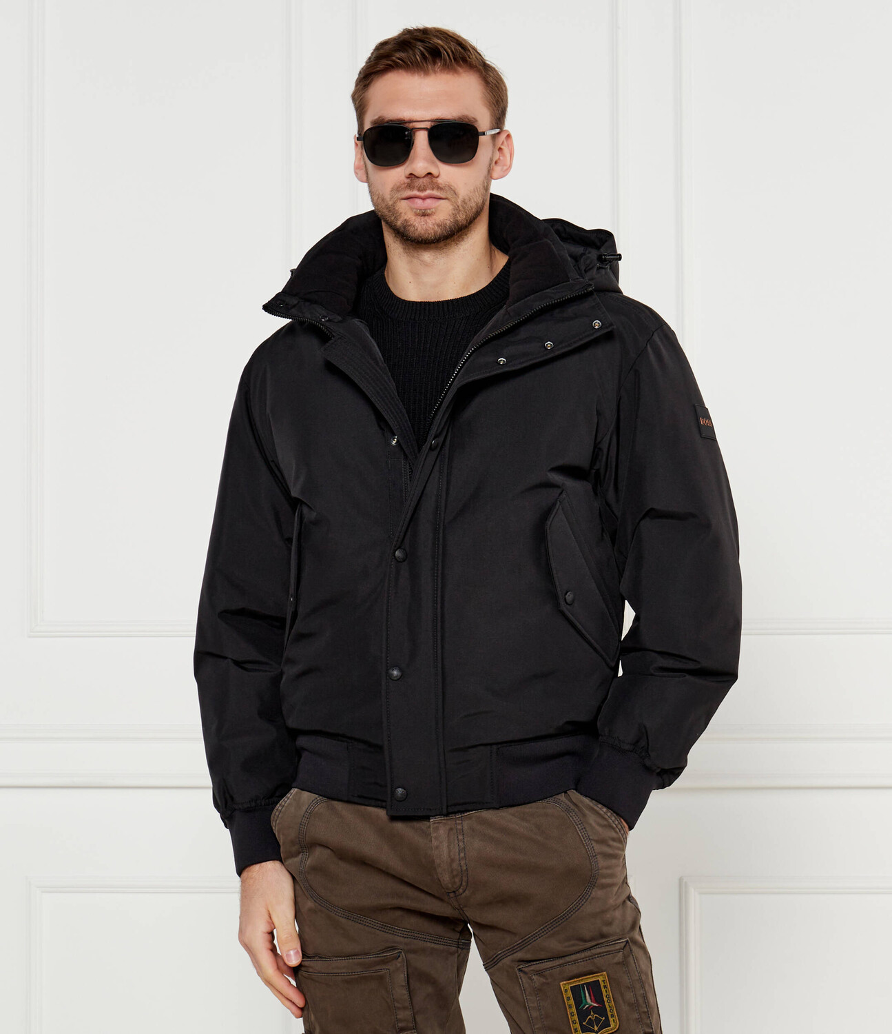 

Куртка BOSS ORANGE Osis Loose fit, черный